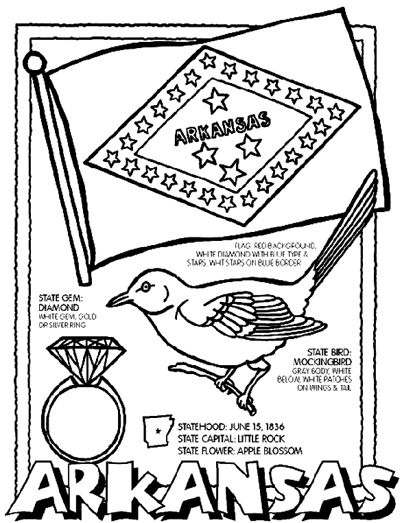 Arkansas Coloring Page